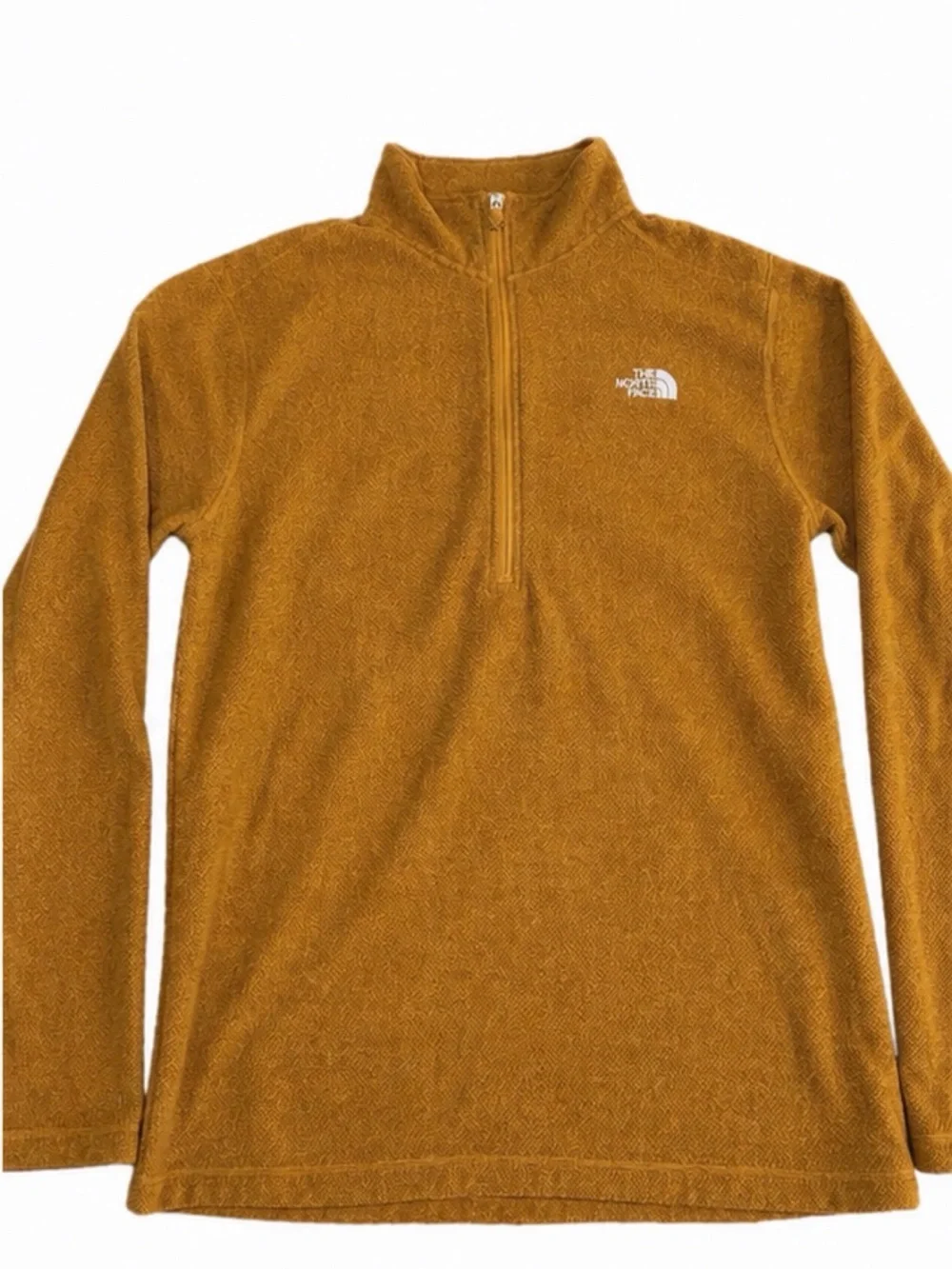 The North Face Men's 1/4 Quarter Zip Pullover  XL Burnt Orange Rust Fleece GOLD